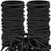 150 PCS Hair Ties Ponytail Holders 4MM Black Hair Ties for Thick Hair Premium Elastic Hair Ties Bulk Hair Elastics Hair Tie for Women Men Girls