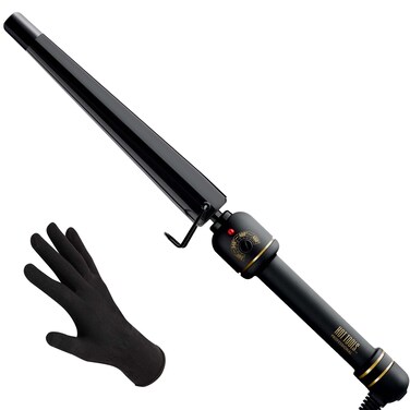 HOT TOOLSProfessional Black Gold XL Tapered Curling Wand for Long Lasting Curls or Waves 1 14 Inches