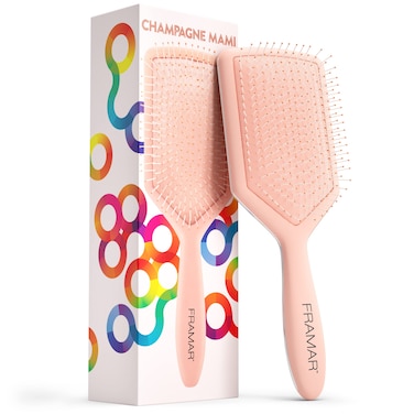 Framar Detangler Brush Paddle Brush  Elegant Detangling Brush No more Tangles Hair Brush  Hair Brushes for women men and children Champagne