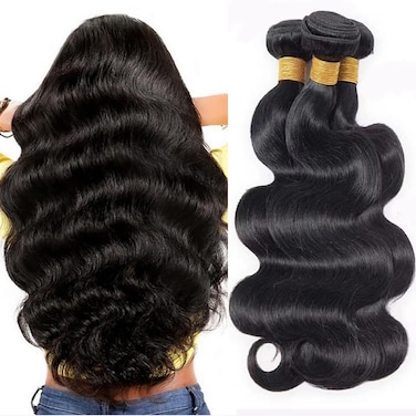 Body Wave Brazilian Virgin Hair Bundles  Unprocessed 100 Human Hair Weave for Black Women  3 Bundles Natural Black Color Hair Extensions