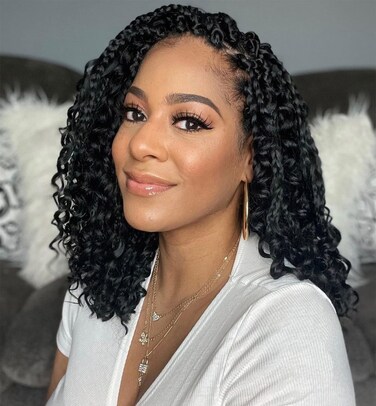 12inch Goddess Box Braids Crochet Hair Crochet Box Braids Curly Ends 3X Bohemian Crochet Box Braids Hair Synthetic Crochet Hair Extensions12inchPack of 8 1B