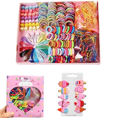 786 pcs Colorful Hair Clips Ties Ponytail Holders Rubber Bands for Girls and Toddlers Hair Accessories Set