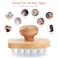 Scalp Massager Shampoo Brush Wooden Wet and Dry Hair Scalp Care Brush Shower Brush Scalp Scrubber Exfoliator with Soft Silicone Bristles for Dandruff Removal Hair Growth White