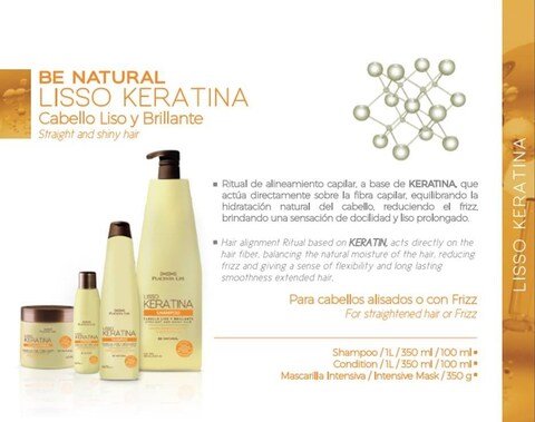 PLACENTA LIFEBE NATURAL LISSO KERATINA Mask with Hydrolyzed Keratin for a Straight and Shiny Hair No More frizz Have a perfect Smooth  350 ml1183 floz