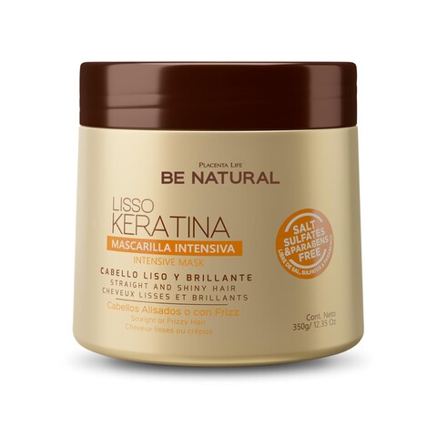 PLACENTA LIFEBE NATURAL LISSO KERATINA Mask with Hydrolyzed Keratin for a Straight and Shiny Hair No More frizz Have a perfect Smooth  350 ml1183 floz