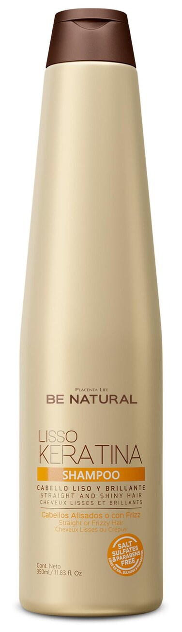 PLACENTA LIFEBE NATURAL LISSO KERATINA Shampoo with HYDROLYZED KERATIN for Straight and Shiny Hair 350 ml 1183 floz
