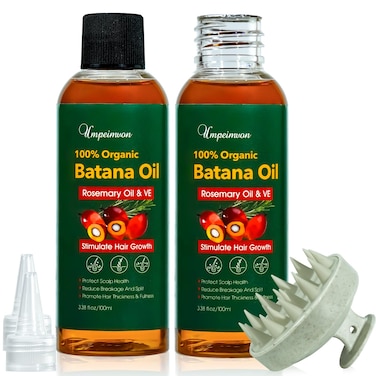 2 Pack Batana Oil Organic for Hair Growth Botana Oil Hair Growth Rosemary Oil Vitamin E Blend Massager Boosting Hair Thickness Nourish Scalp Hair 676 floz