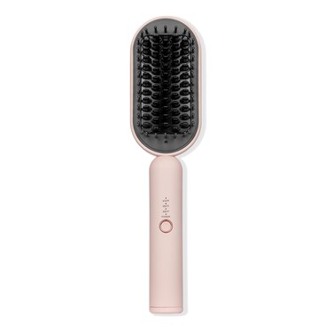 LANGE HAIRMane Pass 2in1 Straightening Brush  CeramicCoated Bristles  Negative Ion Function  Adjustable Temperature  Auto ShutOff  360 Swivel Cord  for Smooth FrizzFree Hair Blush