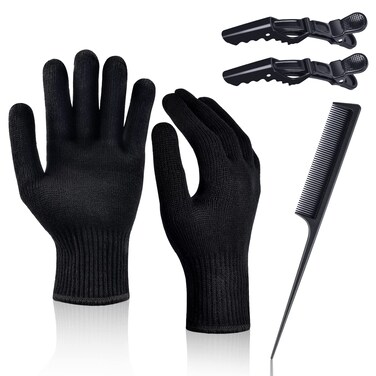 IKOCO Heat Proof Medium Glove Mitts for Hair Styling  2Pcs for Flat Iron Curling Wand and HotAir Brushes