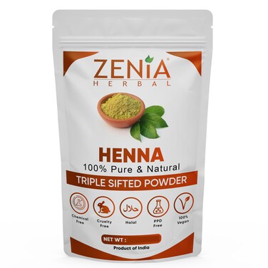 Zenia 100 Pure  Natural Henna Powder Lawsonia Inermis  100 grams 35 oz  OrangeRed Hair Color  Triple Sifted  Fresh from Rajasthan  No Chemicals No Additives
