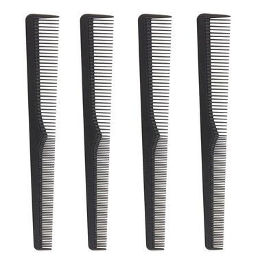 Premium Carbon Fiber Barber Combs  4 Pack  Heat Resistant Barbers Comb 73 Inch  Ideal for Home and Professional Use Taper Comb Barber Fading Comb
