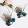 Hair Clip Cute Peacock Feather with Rhinestones Charming Peacock Headpiece Feather Hair Accessories for Women Weddings Parties Halloween Set of 2