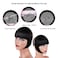 Black Bangs Hair Clip in Bangs Black Synthetic Flat Bang with Temples Front Face Black Bangs for Women Natural Black