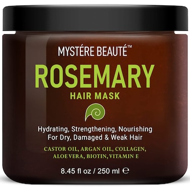 Rosemary Hair Treatment  with Collagen Biotin Argan Oil for Dry Damaged Curly Hair  Strengthening Deep Conditioner for Split Ends  Growth  845 fl oz