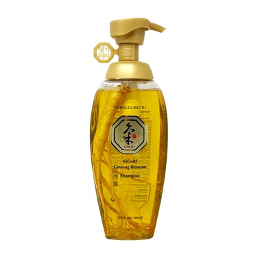 Daeng Gi Meo RiKi Gold Ginseng Blossom Shampoo 135 FL OZ 400ml Real Ginseng Inside Herbal Shampoo Hair Growth Preventing Hair Loss