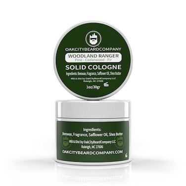 Oak City Beard Company  Woodland Ranger  Solid Cologne  1 Ounce  Pine  Cedarwood  Fir