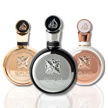 LattafaFakhar 3Piece Set for Unisex 34 Fakhar Eau De Parfum Spray For Men 34 oz Fakhar Eau De Parfum Spray For Women 34 Oz Fakhar Gold Extrait Eau De Parfum Spray