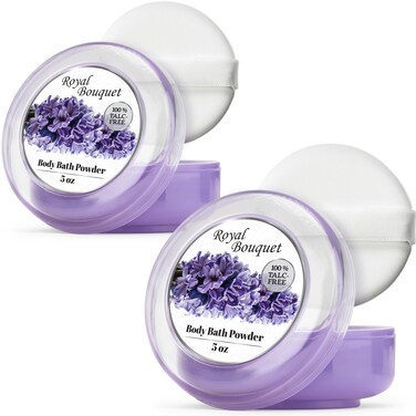 RNEU Body Powder for Women with Powder Puff 100 TalcFree Elegant Royal Bouquet Scented Dusting Powder After Bath for Soft Skin Extra Large 1 Pack 5oz