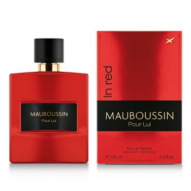 MauboussinPour Lui In Red 100ml 33 Fl Oz  Eau de Parfum for Men  Woody  Spicy Scents