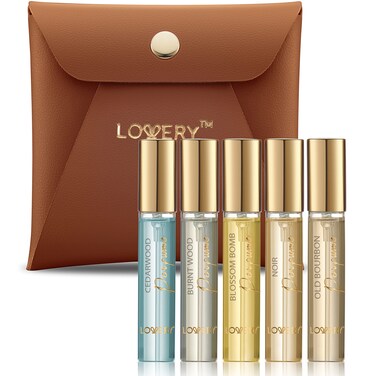 LOVERY Mini Perfumes for Women Perfume Gift Set Woody Floral Womens Fragrances Perfume Set 10ml Bottle Samples Womens Perfume Sampler Sets Man Cologne for Men Mini Travel Toiletries