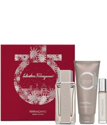 Salvatore FerragamoBright Leather Set 34oz EDT Spray 033oz EDT Spray 34oz Shower Gel Men 3 Pc Gift Set