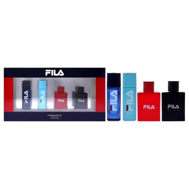 FilaVariety Set for Men  4 Pc Mini Gift Set 025oz EDT Spray 025oz Fresh EDT Spray 025oz Black EDT Spray 025oz Red EDT Spray