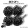 Shower Puff 4 Pack Black Bath Sponge Shower Loofahs Pouf Ball Nature Bamboo Charcoal Mesh Bulk Puffs Large Shower Essential Skin Care by WhaleLife