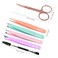 TsMADDTs Eyebrow Tweezer Set 6 Pcs Tweezers Set for Women Precision Tweezer for Eyebrows with Curved Scissors for Ingrown Hair Hair Plucking Daily Beauty Tools with Leather Travel Case
