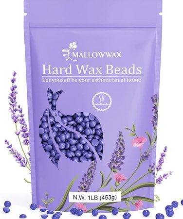Hard Wax Beads  Lavender Stripless Hard Wax Beans  Wax beads for Hair Removal  Natural Gentle Wax for Brazilian Bikini  Waxing Beads for Beginners Coarse Body Hair Specific
