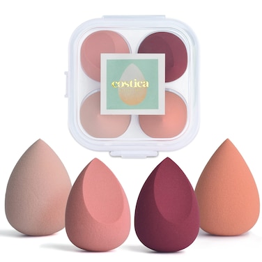 COSTICA Makeup Sponge Set Blender Beauty Sponge Makeup Blender Flawless for Liquid  Multi Colored 4 pcs Rose Series