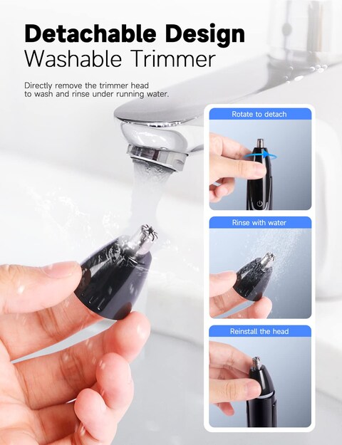 ZORAMIRechargeable Ear and Nose Hair Trimmer  2024 Professional Painless Eyebrow  Facial Hair Trimmer for Men Women Powerful Motor and DualEdge Blades for Smoother Cutting Black