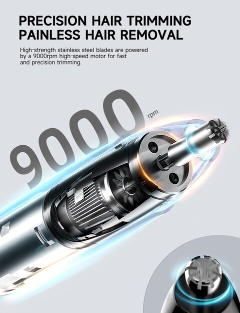 ZORAMIRechargeable Ear and Nose Hair Trimmer  2024 Professional Painless Eyebrow  Facial Hair Trimmer for Men Women Powerful Motor and DualEdge Blades for Smoother Cutting Black