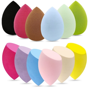 12 Pieces Professional Makeup Sponge SetLatex Free Flawless Soft Setting Face PuffsMulticolor Beauty Sponge Blender Cosmetic Applicator for PowderLiquidFacial Makeup Tools
