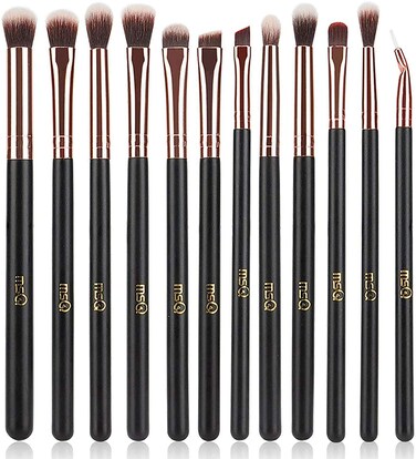 MSQ Eye Makeup Brushes 12pcs Rose Gold Eyeshadow Makeup Brushes Set with Soft Synthetic Hairs  Real Wood Handle for Eyeshadow Eyebrow Eyeliner Blendingwithout bag