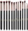 MSQ Eye Makeup Brushes 12pcs Rose Gold Eyeshadow Makeup Brushes Set with Soft Synthetic Hairs  Real Wood Handle for Eyeshadow Eyebrow Eyeliner Blendingwithout bag