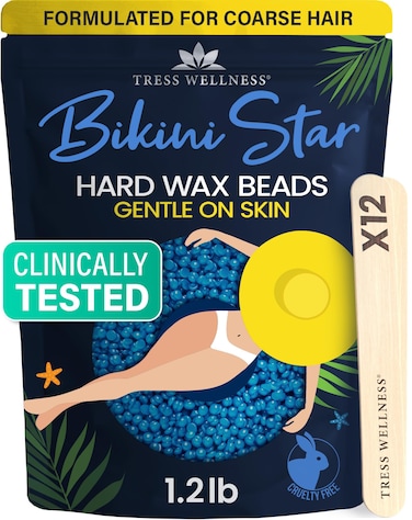 Tress WellnessHard wax beads for hair removal  For sensitive skin  Bikini Star 12lb