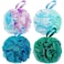 Bath Shower Loofah Sponge 60g Bath Mesh Pouf Shower Ball Body Scrubber Exfoliating Bath Sponge for Women and Men Set of 4 Flower