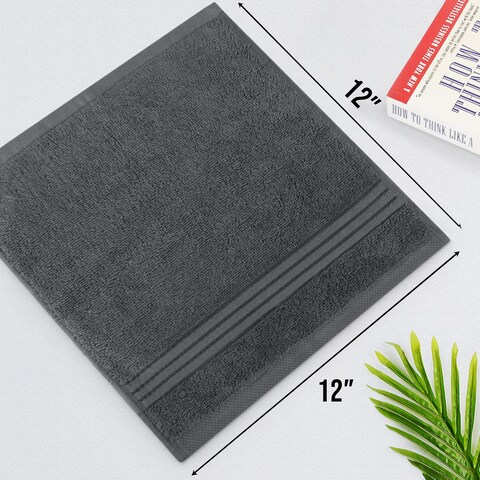 Utopia Towels 12 Pack Premium Wash Cloths Set 12 x 12 Inches 100 Cotton Ring Spun Highly Absorbent and Soft Feel Washcloths for Bathroom Spa Gym and Face Towel Grey