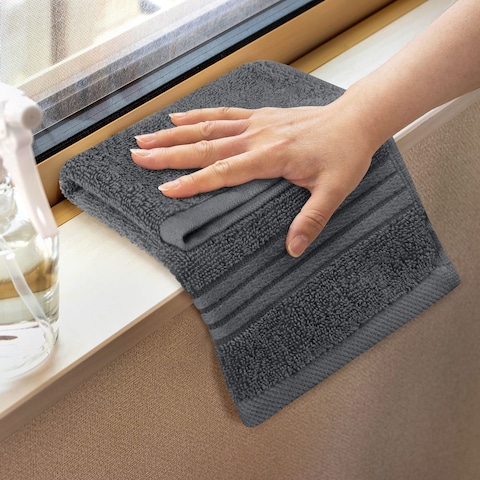 Utopia Towels 12 Pack Premium Wash Cloths Set 12 x 12 Inches 100 Cotton Ring Spun Highly Absorbent and Soft Feel Washcloths for Bathroom Spa Gym and Face Towel Grey