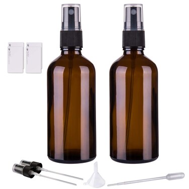 Hydior Amber Glass Spray Bottles for Essential Oils 4oz Empty Small Fine Mist Spray Bottle 2 Pack