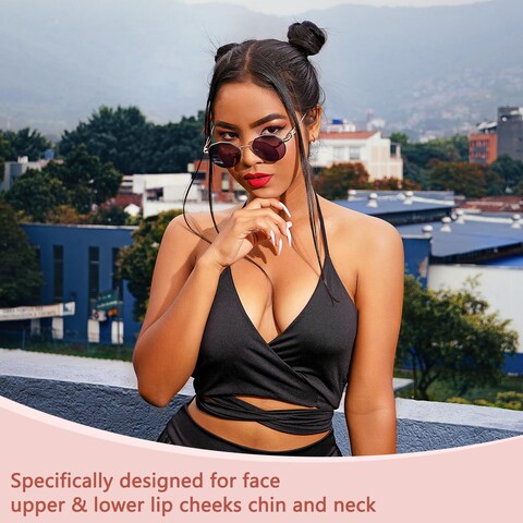 EVIEYEVIEY Facial Hair Remover for Women  as Seen on TV Painless Face Shaver  Electric Hair Removal Device for Face Lips Peach Fuzz with Light Rose Gold