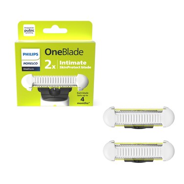 Philips Norelco OneBlade Skin Protect Replacement Blade for OneBlade Electric Shaver and Trimmer Durable Stainless Steel Trim and Shave with Extra Skin Protection 2 Count QP22980