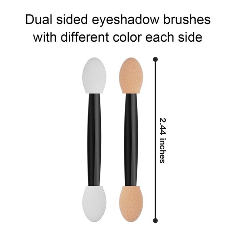 Cuttte120PCS Disposable Dual Sides Eye Shadow Sponge Applicators with Container 244 Length Eyeshadow Brushes Makeup Applicator