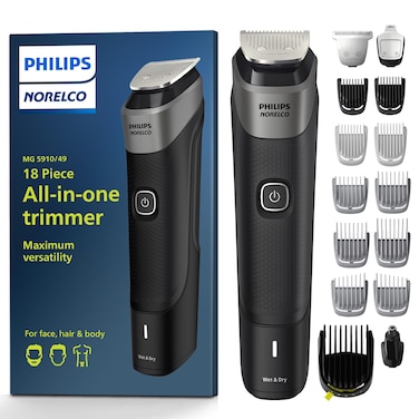 Philips Norelco Multigroom Series 5000 18 Piece Beard Face Hair Body and Intimate Hair Trimmer for Men  NO BLADE OIL MG591049