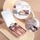 BSMALL Travel Makeup Brush Set Foundation Powder Concealers Eye Shadows Makeup Set with LED light Mirror 14 Pcs Mini Makeup Brushes APINK