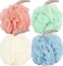 Fu Store Loofah Sponge Shower Loofahs 50g Bath Sponges Mesh Balls 4 Colors for Body Wash Back Scrubber Bathroom Men Women  4 Pack Scrubber Cleaning Bathing Accessories