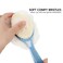 Shower Body Brush with Bristles and LoofahBack Scrubber Bath Mesh Sponge with Curved Long Handle for Skin Exfoliating Bath Massage Bristles Suitable for Wet or Dry Men and Women Blue