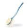 Shower Body Brush with Bristles and LoofahBack Scrubber Bath Mesh Sponge with Curved Long Handle for Skin Exfoliating Bath Massage Bristles Suitable for Wet or Dry Men and Women Blue