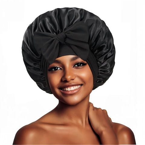 Satin Bonnet Silk Bonnet for Sleeping Women Ajustable hair Bonnet for Curly Hair With Tie Band