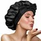 Satin Bonnet Silk Bonnet for Sleeping Women Ajustable hair Bonnet for Curly Hair With Tie Band
